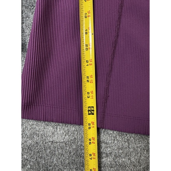 Athleta Henley Salutation Top 2X Pinot Plum Thumb Holes Snap Ribbed‎ Mock Neck - Picture 4 of 9